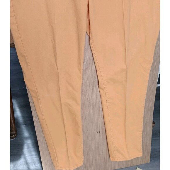 ASHLEY STEWART Sz 20 Women's Denim Stretch Jeans ~ Orange High Rise Straight Leg - Picture 2 of 5